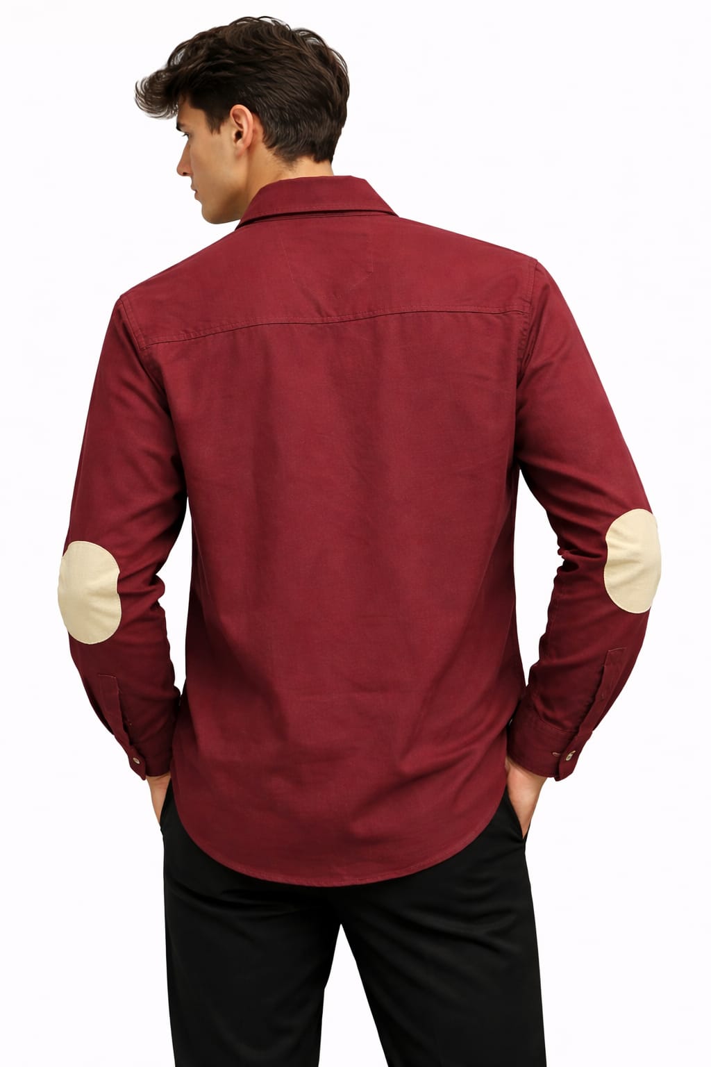 Maroon Patch oxford shirt - Image 2