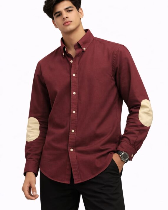 Maroon Patch oxford shirt