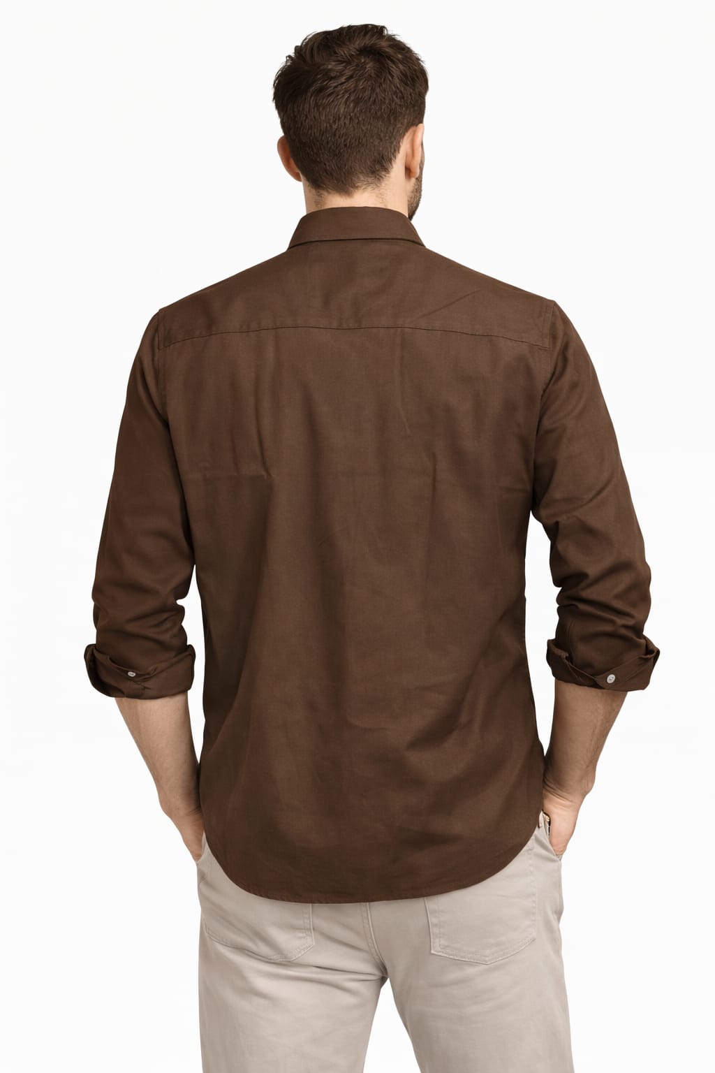 Classic Brown Oxford Cotton Button-Down Shirt - Image 2