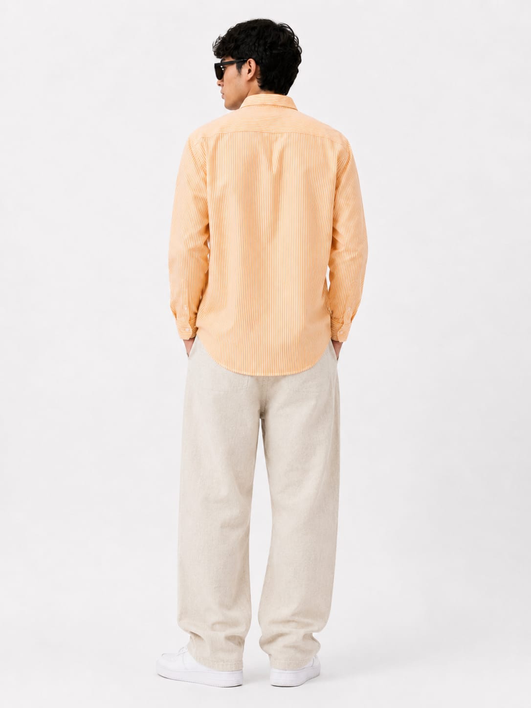 Men's Peach Stripe Oxford Button-Down Shirt - Image 2