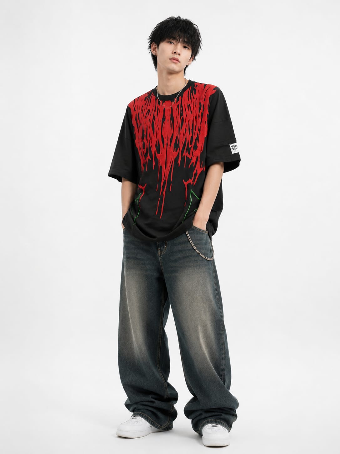 Men’s Inferno Drip Graphic Oversized T-Shirt