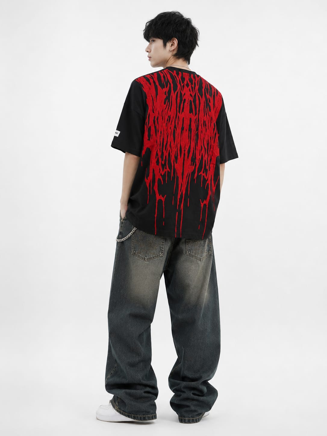 Men’s Inferno Drip Graphic Oversized T-Shirt - Image 2