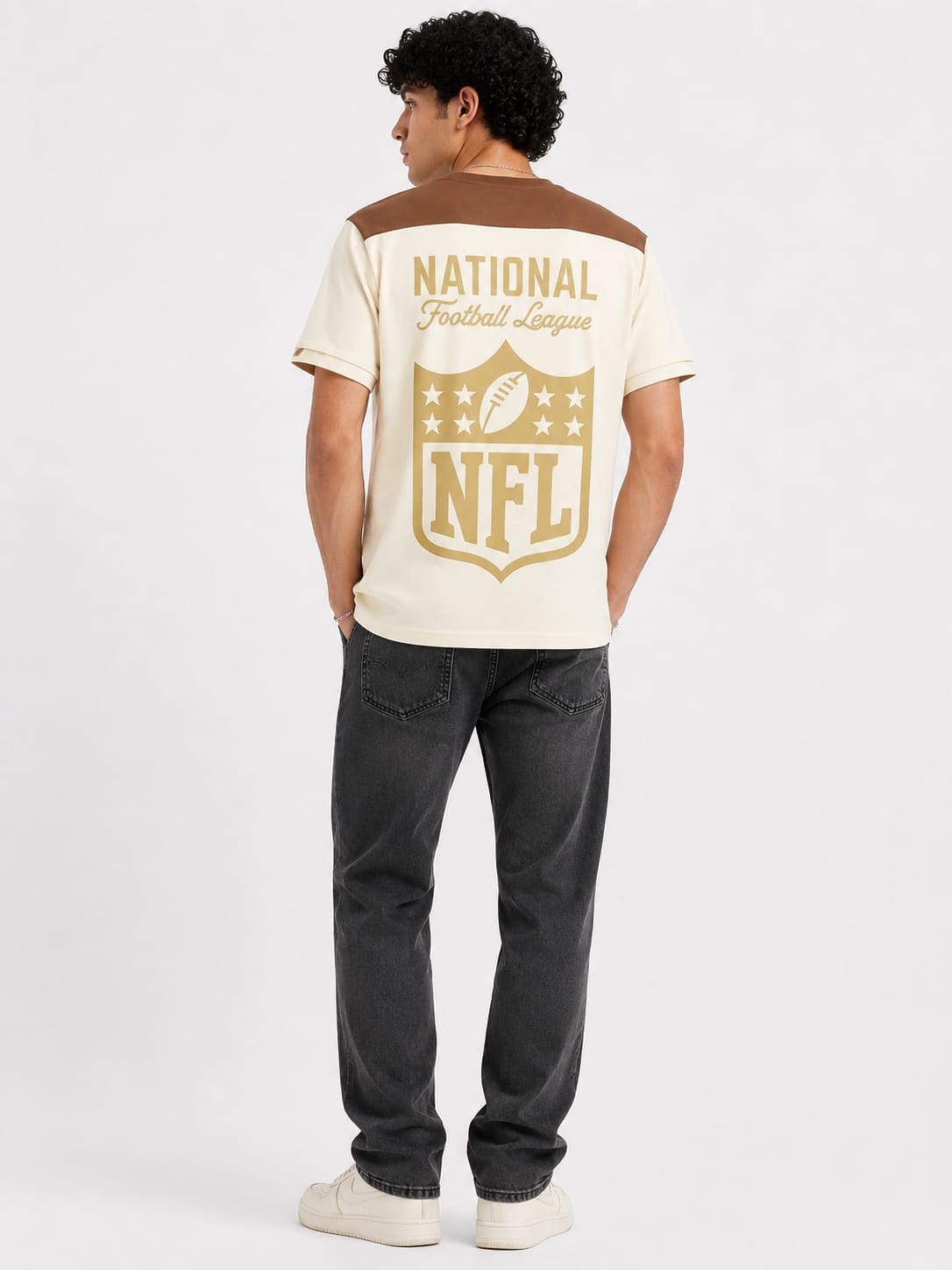 Vintage Varsity Number 20 Premium Cotton T-Shirt – Off White - Image 2