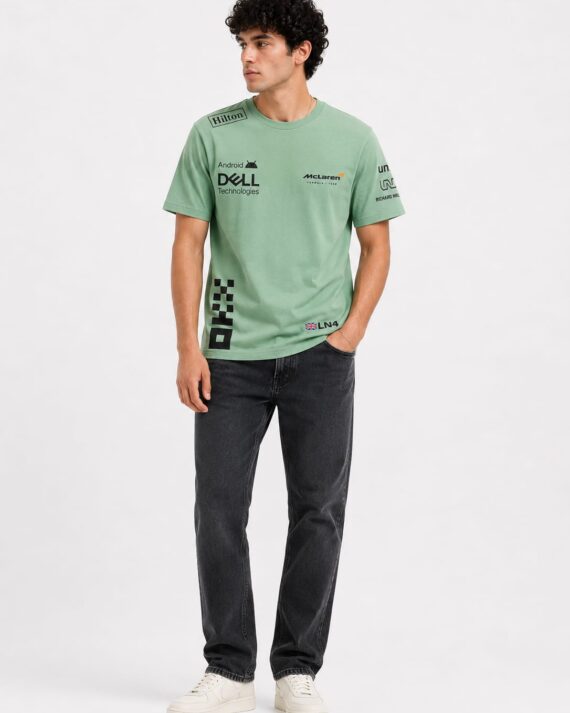McLaren Racing Inspired Premium Cotton T-Shirt – Sage Green