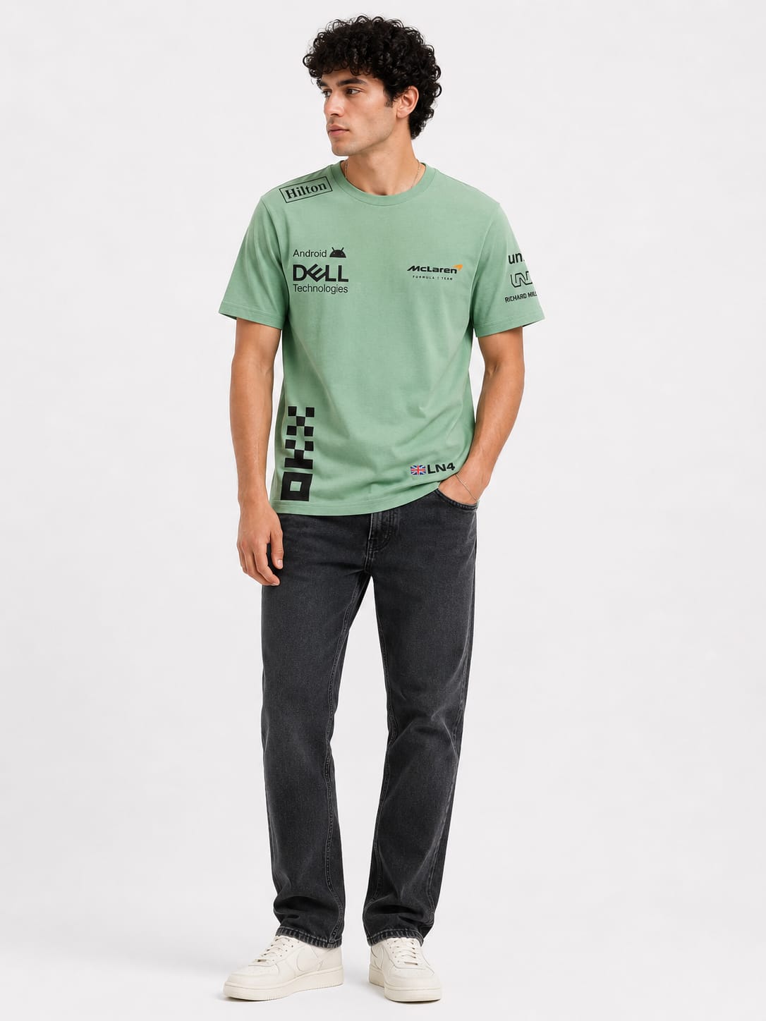 McLaren Racing Inspired Premium Cotton T-Shirt – Sage Green