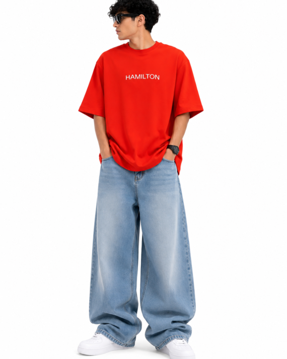 Hamilton Oversized Premium Cotton T-Shirt – Red
