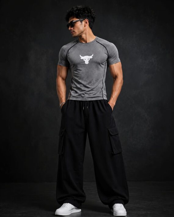 Bull Force Compression T-Shirt – Heather Grey