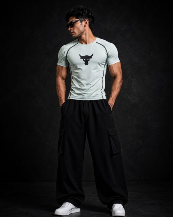 Bull Force Compression T-Shirt – Light Grey